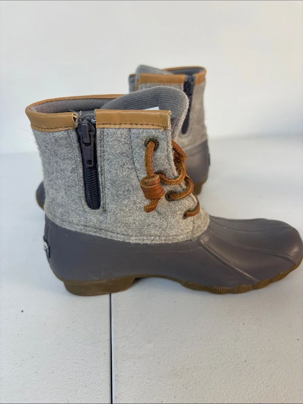 Sperry Kids Gray and Tan Waterproof Duck Boots